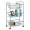 NEX™ Blue Large 3-Tier Rolling Basket Stand with Shelves & Wheels